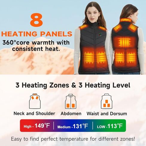 KOVNLO Heated Vest Women with Battery Pack Included, Smart Electric Lightweight Heated Jacket in Kuwait