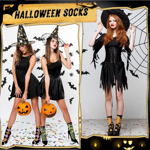 12 Pairs Halloween Fuzzy Socks Fluffy Cozy Pumpkin Ghost Bat Spooky Socks for Men Women Happy Halloween Party Favors Accessories Basket Stuffers Gift Decor in Saudi Arabia