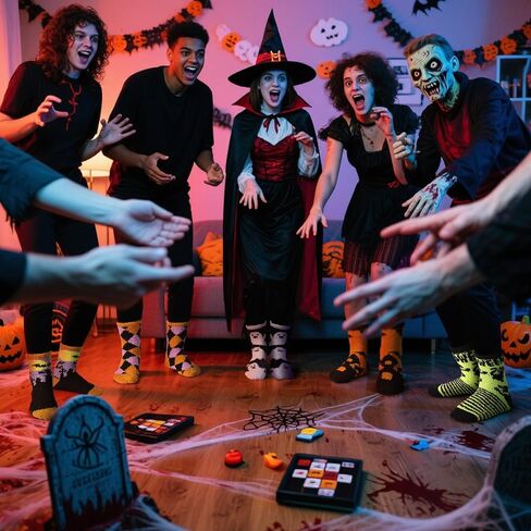 12 Pairs Halloween Fuzzy Socks Fluffy Cozy Pumpkin Ghost Bat Spooky Socks for Men Women Happy Halloween Party Favors Accessories Basket Stuffers Gift Decor in Saudi Arabia