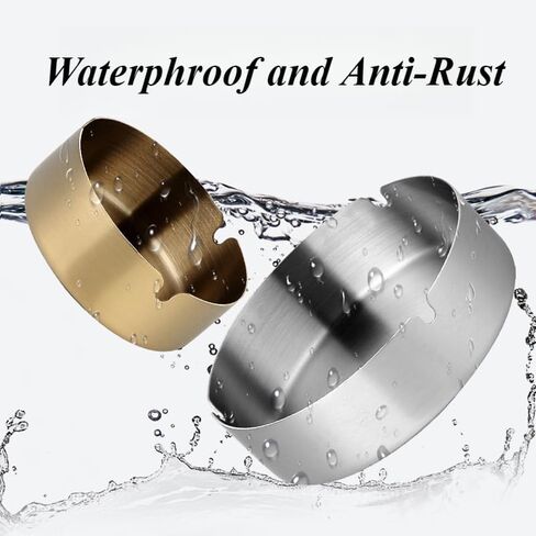 Home Ashtray, Stainless Steel Ash Tray for Indoor or Outdoor Use, Unbreakable Tabletop Ash-Holder for Home Outside Office Patio Balcony(small silver) in Saudi Arabia