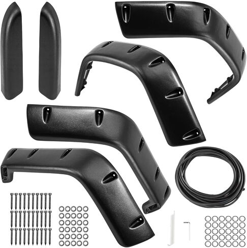 PHILTOP Fender Flare، متوافق مع 1997-2006 Wrangler TJ مجموعة مشاعل العجلات السوداء الناعمة غير اللامعة القابلة للطلاء - 6 قطع in Saudi Arabia
