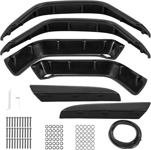 PHILTOP Fender Flare، متوافق مع 1997-2006 Wrangler TJ مجموعة مشاعل العجلات السوداء الناعمة غير اللامعة القابلة للطلاء - 6 قطع in Saudi Arabia