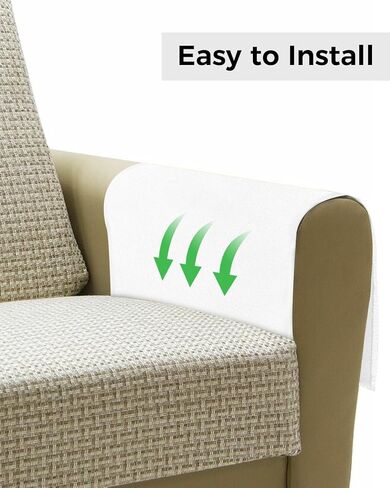 مسند ذراع للأريكة منظم بجانب السرير، حامل أريكة أبيض غير قابل للانزلاق للتحكم عن بعد للكرسي، حامل كرسي بذراع أبيض نقي مع جيب للمجلة والهاتف، 19.7 بوصة × 35 بوصة in Kuwait