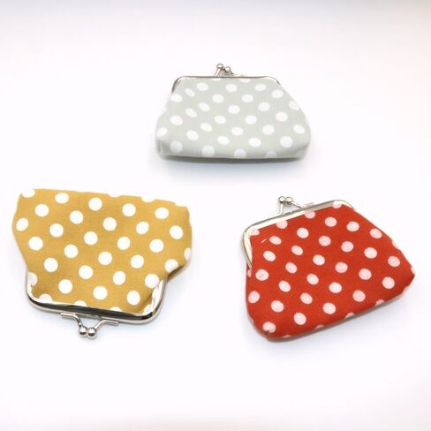 Polka Dot Canvas Coin Purse, Small and Convenient, Iron Buckle, Cotton, Natural, Toiletry Travel in Saudi Arabia