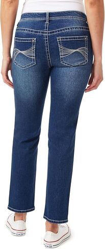 WallFlower Women's Feisty Curvy 30" Low Rise Straight Insta Stretch Juniors Jeans in Saudi Arabia