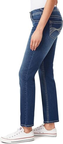 WallFlower Women's Feisty Curvy 30" Low Rise Straight Insta Stretch Juniors Jeans in Saudi Arabia