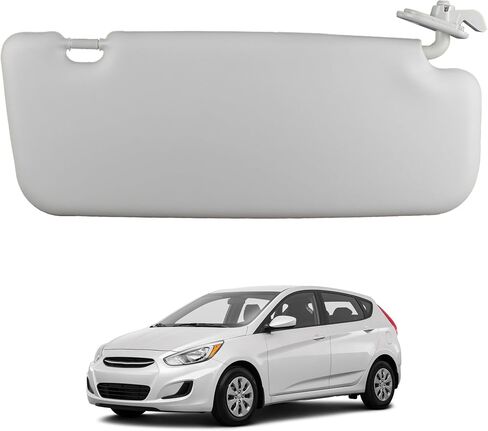 Passenger Side Sun Visor Compatible with 2011 2012 2013 2014 2015 Hyundai Accent 1E Front Right Sun Protection Shade Gray Replaces 85220-1R000 in Saudi Arabia