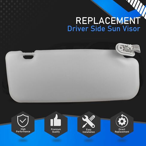 Passenger Side Sun Visor Compatible with 2011 2012 2013 2014 2015 Hyundai Accent 1E Front Right Sun Protection Shade Gray Replaces 85220-1R000 in Saudi Arabia