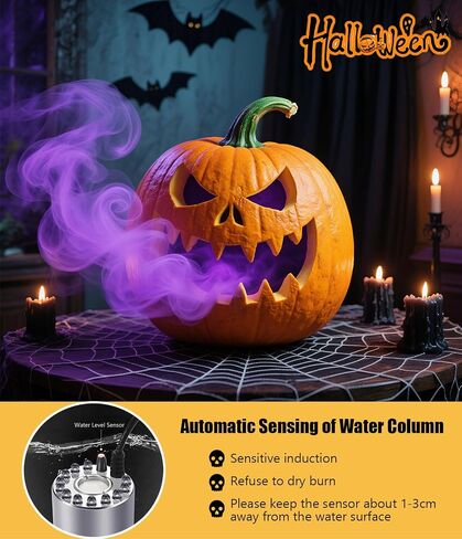 350ml/H Ultrasonic Mist Maker Fogger with 12 LED Lights, Metal Atomizer for Water Fountain, Pond, Rockery Includes Removable Splash Guard, Ceramic Discs & Changing Tools in Saudi Arabia