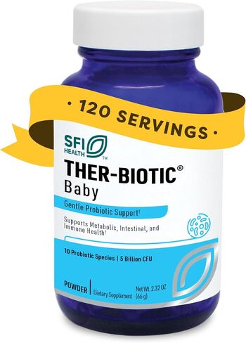 Klaire Labs SFI Health Ther-Biotic Baby - بروبيوتيك للأطفال الصغار والرضع والأطفال - دعم الميكروبيوم والأمعاء - مسحوق بروبيوتيك، أضف إلى تركيبة الطفل أو حليب الثدي أو الطعام الصلب (120 وجبة) in Kuwait