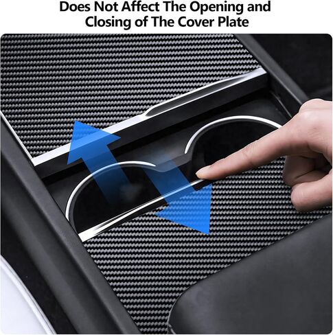 3PCS Center Console Wrap Kit for Tesla Model 3 Highland and Model Y Juniper Accessories Console Cover Interior Decoration Wrap Kit (Carbon Fiber), Tesla Interior Decor Accessories in Saudi Arabia