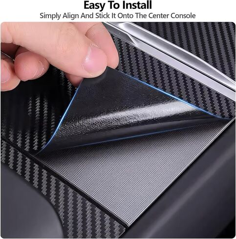 3PCS Center Console Wrap Kit for Tesla Model 3 Highland and Model Y Juniper Accessories Console Cover Interior Decoration Wrap Kit (Carbon Fiber), Tesla Interior Decor Accessories in Saudi Arabia