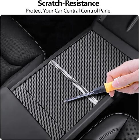 3PCS Center Console Wrap Kit for Tesla Model 3 Highland and Model Y Juniper Accessories Console Cover Interior Decoration Wrap Kit (Carbon Fiber), Tesla Interior Decor Accessories in Saudi Arabia