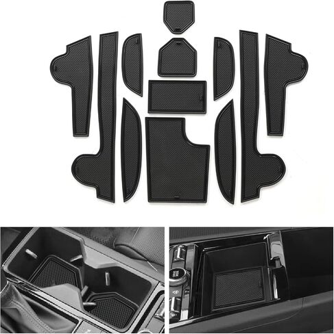 smabee 12PCS Center Console Liner for Kia K5 2025 2026 Door Slot Mats for 2025 K5 Cup Holders Inserts Anti-Dust Mats Interior Accessories (Black) in Saudi Arabia