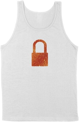 TeesAndTankYou Faux Glitter Orange Showgirl Lock Tank Top Unisex in Saudi Arabia