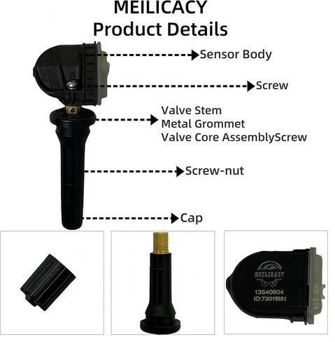 1PC Programmed TPMS Tire Pressure Monitoring Sensor for Chevy Silverado Tahoe Cadillac Buick GMC Yukon Snap-in 315MHz OEM:13540604 13540600 13540601 13598772 tpms tire Pressure Sensor in Saudi Arabia