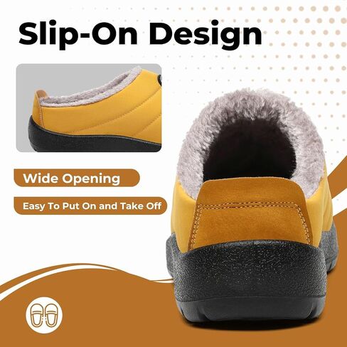 Mishansha Mens Womens Slippers Winter Warm Plush Lining Cozy House Shoes Water-Resistant Indoor Outdoor Home Slipper Non-Slip Rubber Sole in Saudi Arabia