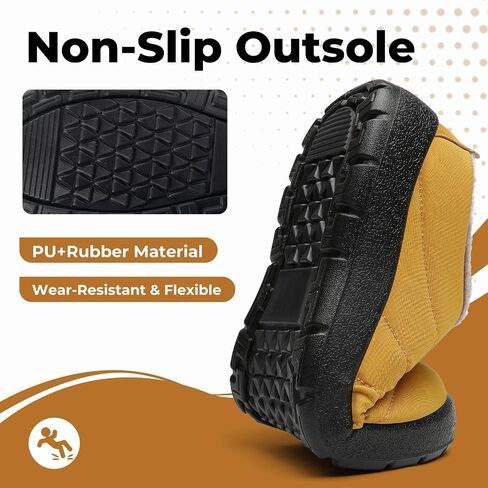 Mishansha Mens Womens Slippers Winter Warm Plush Lining Cozy House Shoes Water-Resistant Indoor Outdoor Home Slipper Non-Slip Rubber Sole in Saudi Arabia