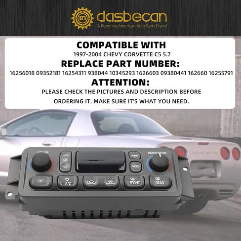 16256018 A/C Heater Climate Control Module Compatible with 1997-2004 C5 Corvette 5.7L V8 HVAC Control Replaces 09352181 16254311 1626603 in Saudi Arabia