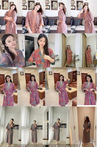 PRINCESS BRIDE 3/4 Sleeve Close Skin Cotton Gauze Summer Breathable Soft Pajamas Spa Bath Quick Dry Robe for Couples in Saudi Arabia