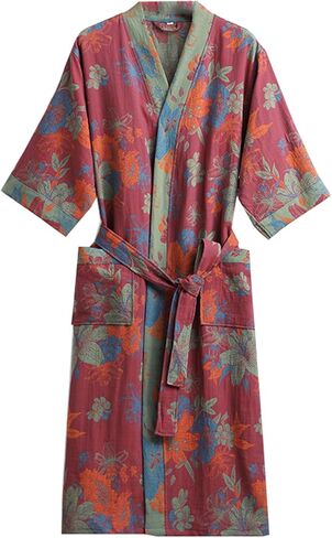 PRINCESS BRIDE 3/4 Sleeve Close Skin Cotton Gauze Summer Breathable Soft Pajamas Spa Bath Quick Dry Robe for Couples in Saudi Arabia