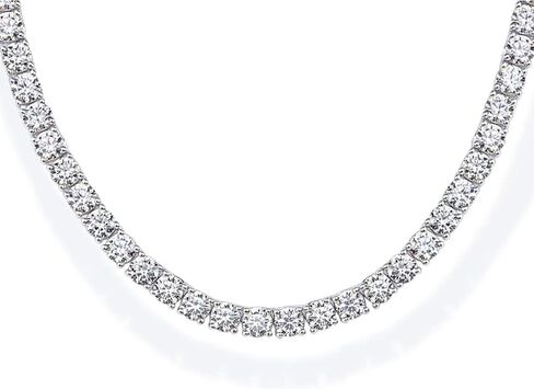PAVOI 14K Gold Plated 3mm Simulated Diamond Tennis Necklace – Chunky Long Necklace for Women – Sizes 15" and 18" in Saudi Arabia