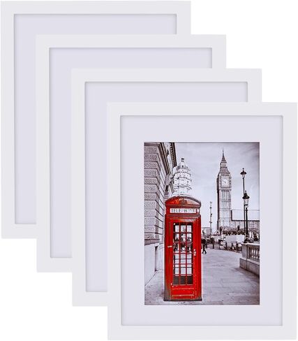 eletecpro 12x12 Picture Frame Made of Solid Wood with Real Glass Cover, Wooden Photo Frame Display Picture 8x8 with Mat or 12x12 Without Mat for Wall and Tabletop Display, Black in Kuwait