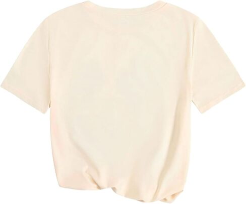 Floerns Girl's 3 Piece Cheetah Short Sleeve T Shirt Bowknot Print Tee Going Out Tops in Saudi Arabia