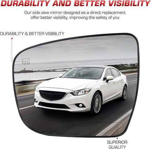 Passenger Right Side Heated Mirror Glass for Nissan Rogue 2014 2015 2016 2017 2018 2019, Murano 2014-2023, Pathfinder 2017-2019, Replace ‎for 963654BA1A in Kuwait