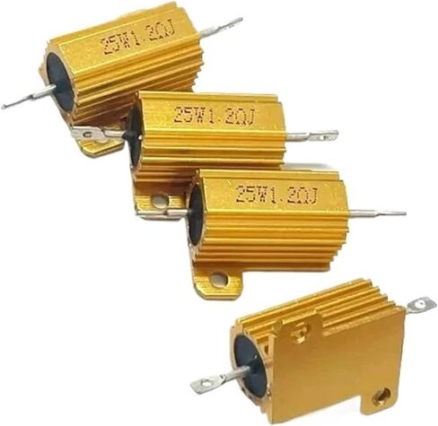 1 قطعة RX24-25W/20 واط الذهب الألومنيوم المقاوم 1R 2R 3R 4R 5R 6R 8R 10R 20R 30R 100Ohm (25W 65R) in Saudi Arabia
