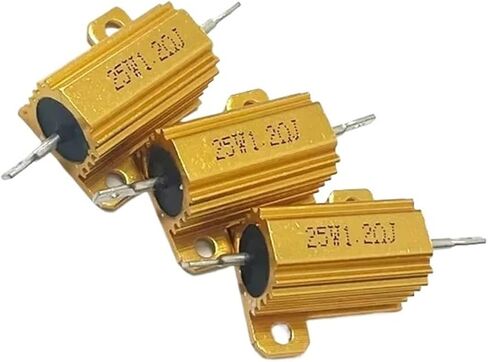 1 قطعة RX24-25W/20 واط الذهب الألومنيوم المقاوم 1R 2R 3R 4R 5R 6R 8R 10R 20R 30R 100Ohm (25W 65R) in Saudi Arabia