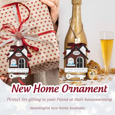 New Home Ornament 2025 - Housewarming Gifts for New Home, House Warming Gift for Women Couple houseowners Ideas, Wooden First Home Chirstmas Ornament 2025(House 01) in Saudi Arabia