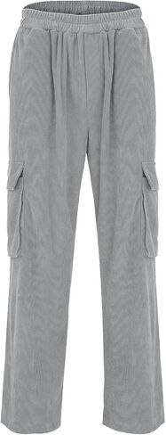 سروال قصير للرجال فضفاض غير رسمي واسع الساق Sweatpants مع جيوب متعددة مرونة الخصر فضفاضة تناسب الشارع الشهير السراويل in Saudi Arabia