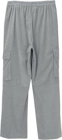 سروال قصير للرجال فضفاض غير رسمي واسع الساق Sweatpants مع جيوب متعددة مرونة الخصر فضفاضة تناسب الشارع الشهير السراويل in Saudi Arabia
