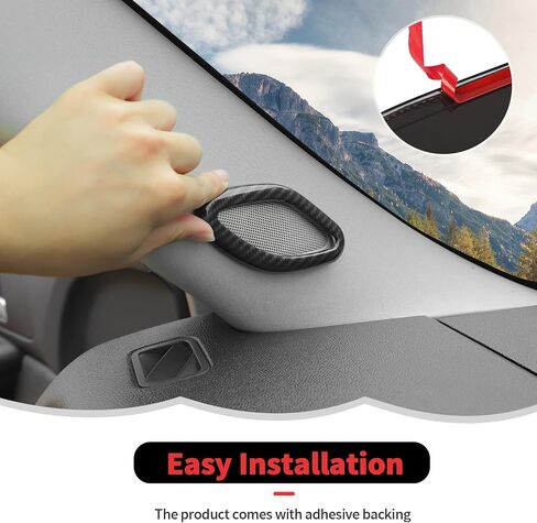 RT-TCZ غطاء مكبر صوت عمود ملحقات تزيين داخلية لسيارة Chevy Avalanche/Suburban/Tahoe 2007-2013، لسيارة GMC Yukon/Sierra 2007-2013 (ألياف الكربون السوداء) in Kuwait
