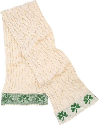 SAOL 100% Merino Wool Ireland Shamrock Gift Set Hat and Scarf for Men (Green) in Saudi Arabia