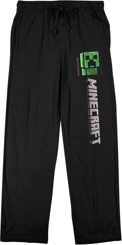 Minecraft Creeper Logo Adult Black Sleep Pajama Pants in Saudi Arabia