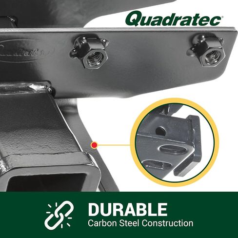 وصلة استقبال Quadratec Premium 2 بوصة - تناسب Jeep Wrangler 2007-2018 JK 2-Door & JL 4-Door Unlimited - تصنيف سحب 3500 رطل، تصنيف اللسان 350 رطل - فولاذ كربوني سميك ملحوم مطلي بالكهرباء in Saudi Arabia