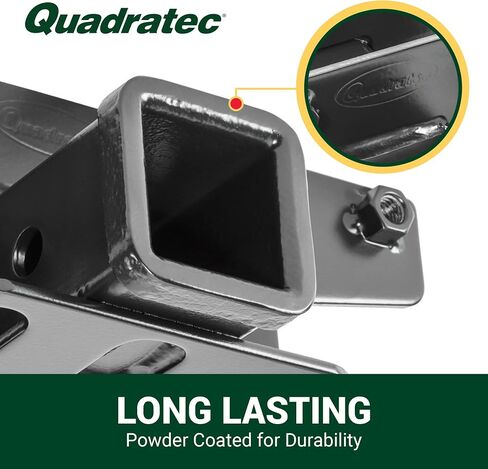 وصلة استقبال Quadratec Premium 2 بوصة - تناسب Jeep Wrangler 2007-2018 JK 2-Door & JL 4-Door Unlimited - تصنيف سحب 3500 رطل، تصنيف اللسان 350 رطل - فولاذ كربوني سميك ملحوم مطلي بالكهرباء in Saudi Arabia