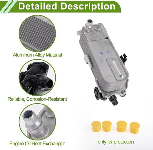 No.17217600553 Engine Oil Cooler for BMW 320i XDrive 2013-2018 Silver Tone Black Transmission Oil Cooler Trans Cooler Aluminum Alloy Plastic 1 Pc in Saudi Arabia
