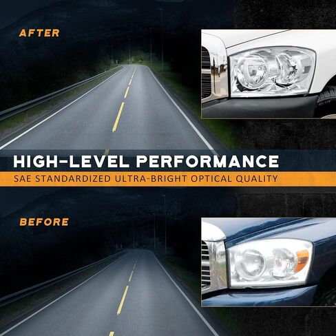 Headlight Assembly for 2006 2007 2008 Dodge Ram 1500/2500/3500; 2009 Ram 2500/3500 Old Body Style Only Headlamp Replacement Chrome Housing in Saudi Arabia