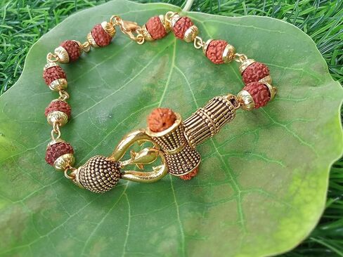 Rudraksha Om Damru Trishul سوار الكفة للرجال باهوبالي كادا، سوار الكفة الهندي التقليدي كادا/الكفة in Saudi Arabia
