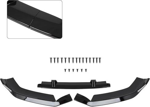 SCITOO Glossy Carbon Look Front Bumper Lip Fits for 2002-2005 for BMW E46 3-Series Sedan PP Front Lip Spoiler in Saudi Arabia