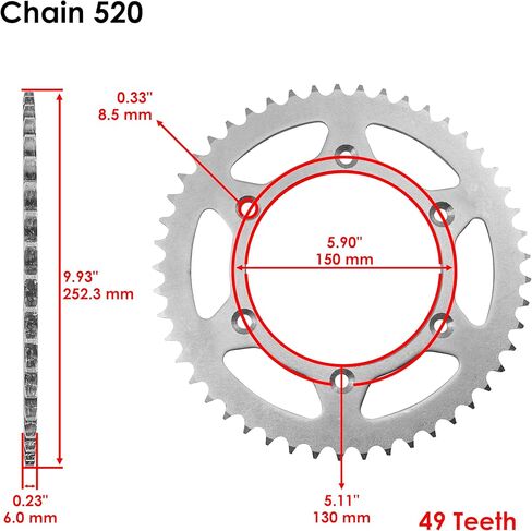 Caltric Drive Chain and Sprockets Kit Compatible with Yamaha TTR230 TT-R230 2005 2006 2007 2008-2016 in Saudi Arabia