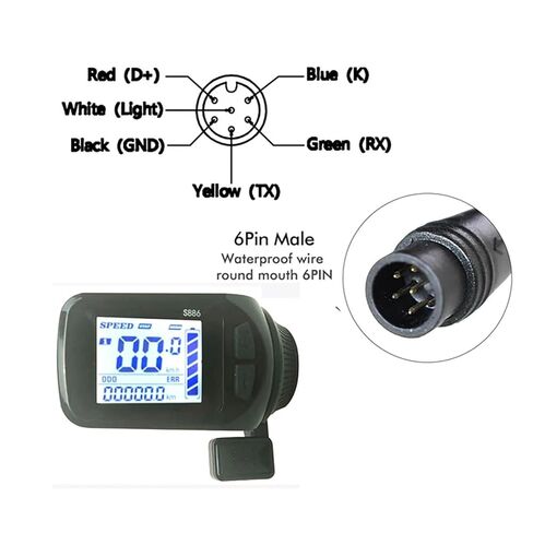 Speedometer Odometer Motorbike Display Meter Panel Thumb Throttle Scooter 5pin 6pin Sm Digital Speedometer Digital Odometer for S886 24V 36V 48V 52V 60V in Kuwait