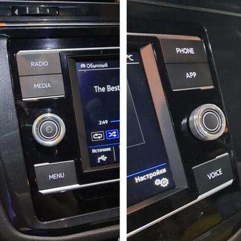 حلقة غطاء لمقبض تكييف الهواء من سبائك الألومنيوم الفضية متوافقة مع سيارة Volkswagen VW Tiguan Golf MK7 Passat B8 Atlas (مع خط فضي) in Kuwait