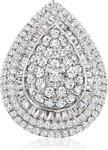 Ross-Simons 4.00 ct. t.w. Round and Baguette CZ Ring in Sterling Silver in Saudi Arabia