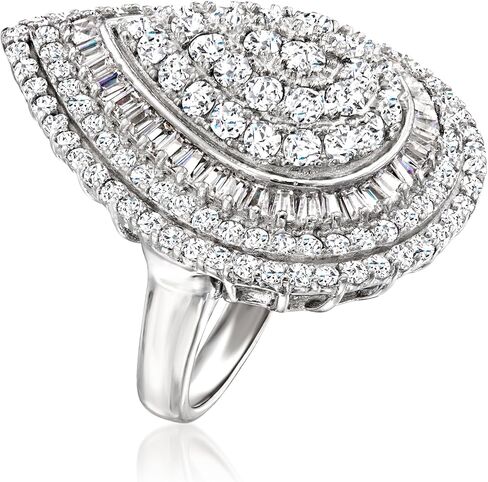 Ross-Simons 4.00 ct. t.w. Round and Baguette CZ Ring in Sterling Silver in Saudi Arabia