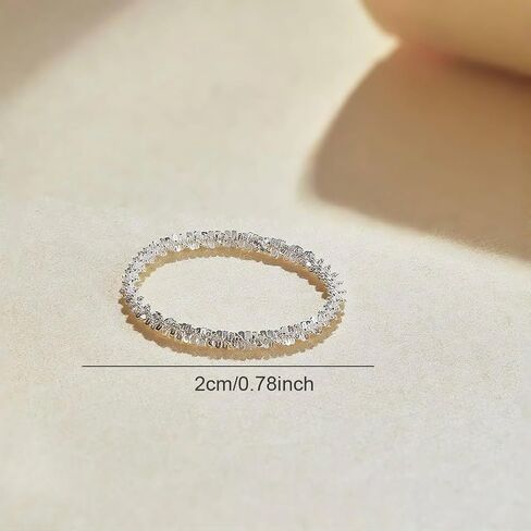 925 Sterling Silver Ring,Elegant Dainty Finger Ring,Zirconia Twisted Rope Eternity Band for Women(One Sparkly Ring) in Saudi Arabia
