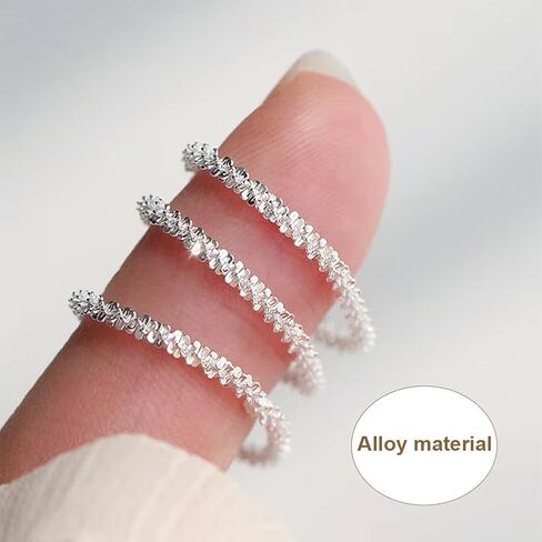 925 Sterling Silver Ring,Elegant Dainty Finger Ring,Zirconia Twisted Rope Eternity Band for Women(One Sparkly Ring) in Saudi Arabia